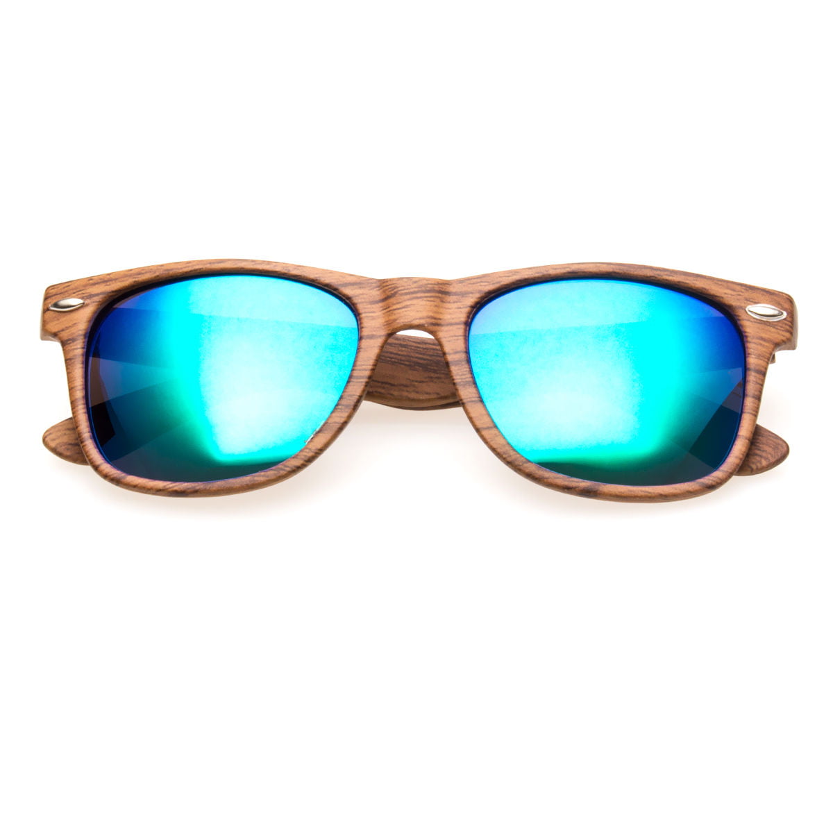 Brown Faux Wood Men Women Vintage 80s Retro Sunglasses Wooden Glasses X 