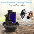 thumbnail image 2 of SereneLife 4-Tier Desktop Electric Water Fountain Decor w/ LED - Indoor Outdoor Portable Tabletop Decorative Zen Meditation Waterfall Kit Includes Submersible Pump & 12V Power Adapter, 2 of 4