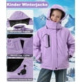 thumbnail image 4 of Lavenicole Kids Girls Winter Ski Jacket Fleece Lined Windproof Waterproof Jackets Removable Hood, 4 of 7