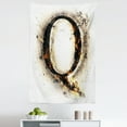 thumbnail image 1 of Letter Q Tapestry, Words in Gothic Style Influential Names Form Featured Alphabet, Fabric Wall Hanging Decor for Bedroom Living Room Dorm, 5 Sizes, Orange Black Tan, by Ambesonne, 1 of 1