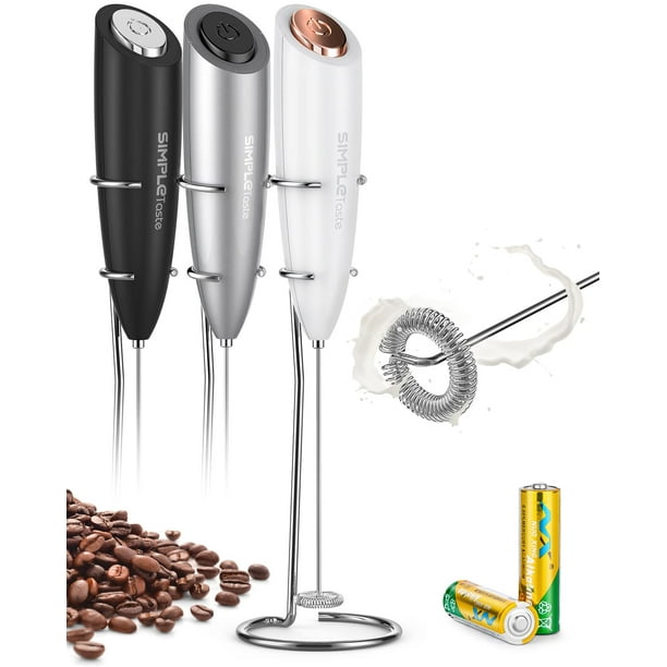 Espumador de leche eléctrico portátil SIMPLETASTE con batidor de acero inoxidable