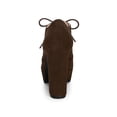 thumbnail image 4 of Allegra K Women's Platform Block Heel Lace Up Booties Dark Brown 11, 4 of 5