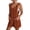 Dark Brown, variant on Sleeveless Adjustable Strap Knot Front Romper Short, Overall Jumpsuit (Women's)