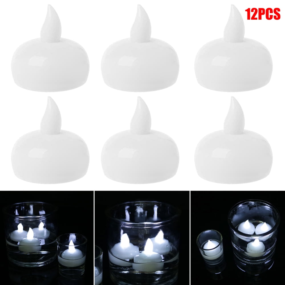 Floating Candles Flickering Warm Yellow Led Waterproof Tea Lights Floating Pool Lights Wedding