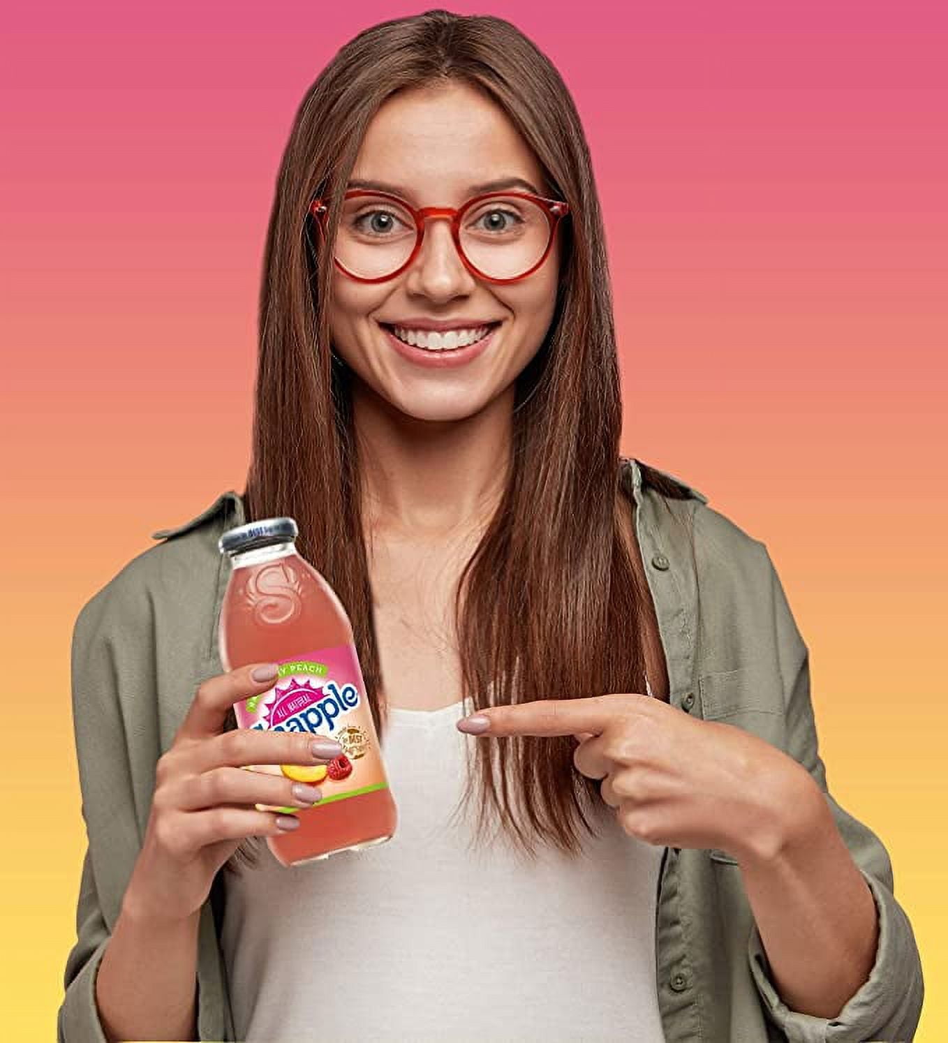 Snapple Raspberry Peach, All Natural, 16 Fl Oz (Pack of 8, Total of 128 Fl Oz)