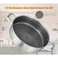 thumbnail image 4 of Inqibee Non Stick Sauté Pan with Lid Hybrid Tri-Ply Stainless Steel,Induction Compatible,Dishwasher and Oven Safe 5 QT., 4 of 8