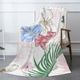 thumbnail image 3 of XMXT Flannel Warm Throw Blanket, Pink Flower Leaf Plant Bedroom Decor Blankets for Bed Couch Living Room, 50 x 70 inches, 3 of 9