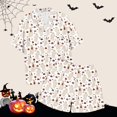 thumbnail image 5 of Halloween Silk Pajamas Women Shorts Suit Two-Piece Set Home Comfort Casual Wear Halloween Print Loungewear Elastic and Relaxed Style White S, 5 of 5