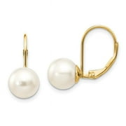 BAGATELA 14K Yellow Gold 8-8.5 mm Pearl Leverback Earring Mounting