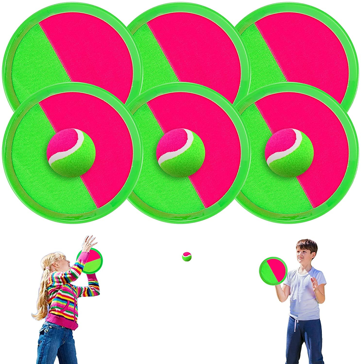 Outdoor Games Set 3 In 1 Scoop Ball Frisbee Paddle Catch Ball Kids Garden Toys 