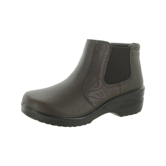 Easy Street Womens Rosario Faux Leather Embossed Booties