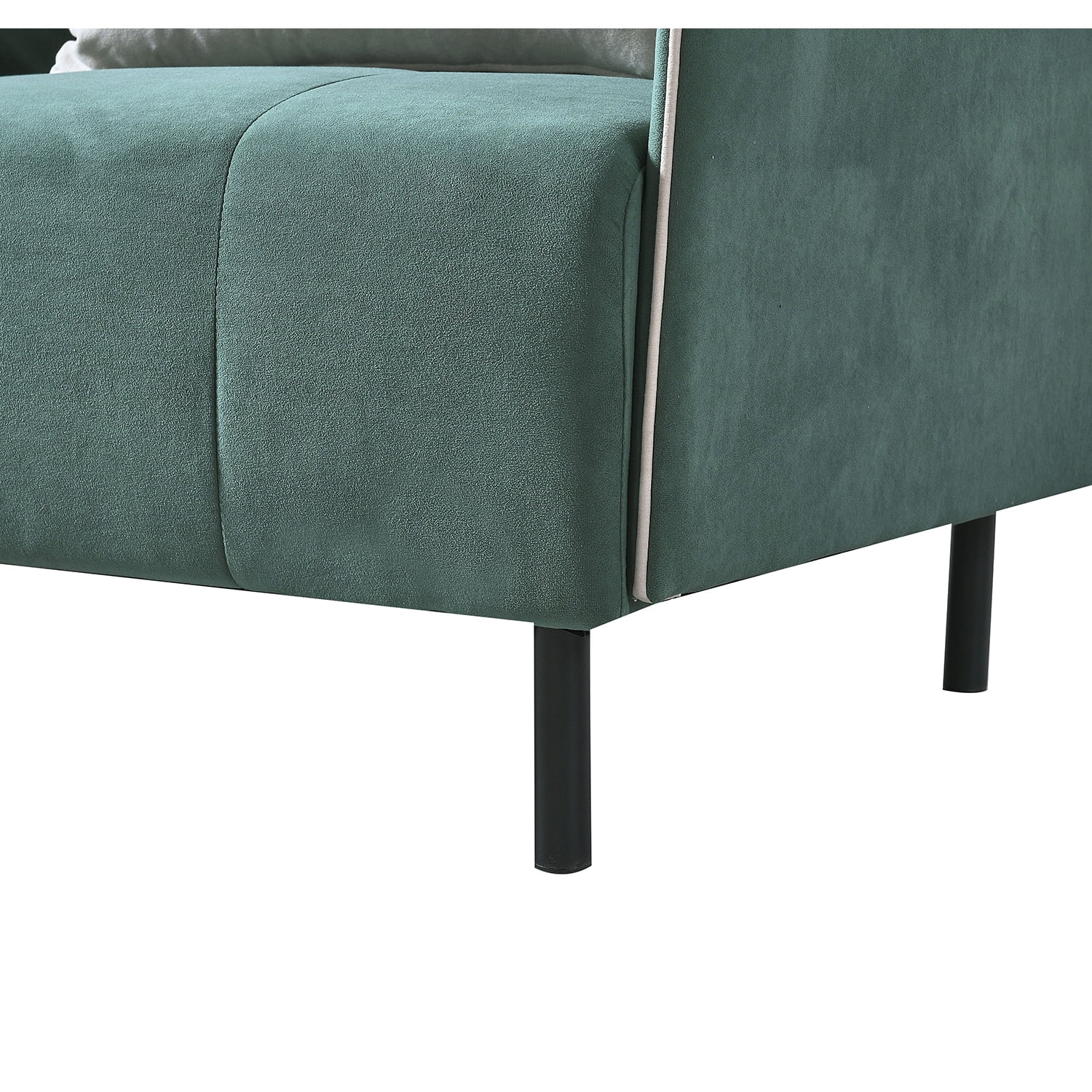 Resenkos Sofa for Room Sofa Chaise Sleeper Sofa for Small Living Room Spaces with Cushion Couch for Bedroom Mid-Century Modern Reversible Sectional Sofa, Green