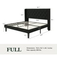 thumbnail image 2 of Amolife Full Size Upholstered Platform Bed Frame with Fabric Diamond Deluxe Wingback Headboard, Black, 2 of 9