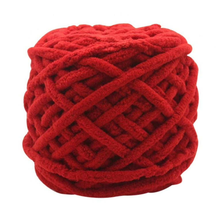 Polyester Chunky Weight, Thick Wool Yarn for Knitting, Crochet, Baby  Blanket, Dyed, Felting, Weaving (Red) 