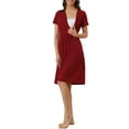 thumbnail image 1 of Unique Bargains Robe de Maternité Décontractée Col en V Manches Courtes Chemise de Nuit Vêtements de Détente Rouge m, 1 of 6
