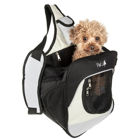 UPC: 0858342044677 | Pet Life ® Single Strap Over-The-Shoulder Hands Free Fashion Backpack Pet Dog Carrier