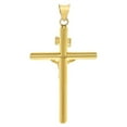thumbnail image 4 of Genuine 14K Two-Tone Gold Hollow Tube Crucifix Pendant – 1.57" Religious Cross for Men or Women, Christian Jewelry Gift, 4 of 8