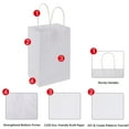 thumbnail image 3 of 100pcs 5.25x3.25x8.25 Inch Small Plain Natural Paper Gift Bags with Handles Bulk, Kraft Bags for Birthday Party Favors Grocery Retail Shopping Business Goody Craft Bags Cub (White 100 Count), 3 of 7
