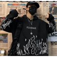 thumbnail image 1 of Otoño e Invierno estilo bf calle Hip-Hop Retro estampado de llama ropa holgada con capucha para parejas más suéter de moda de terciopelo amor, 1 of 5