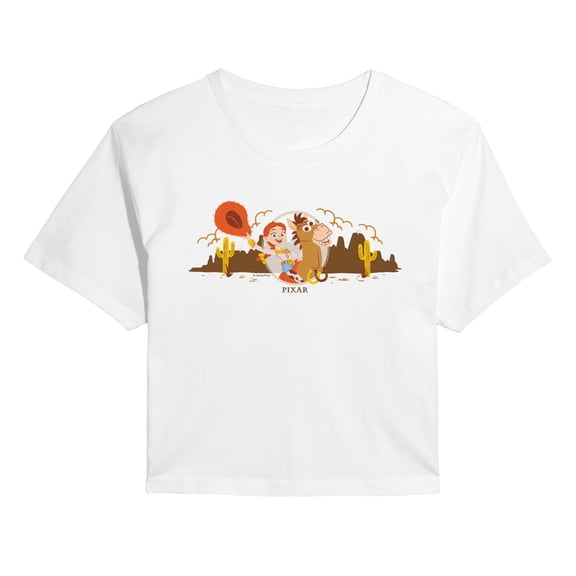 Toy Story 5 - Jessie and Bullseye - Juniors Cropped Graphic T-Shirt