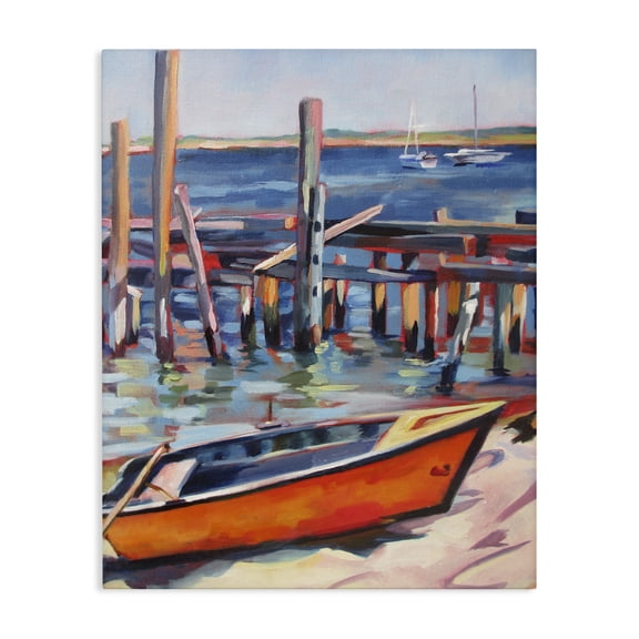 Stupell Industries Rustic Lodge Provincetown Harbor Boat Canvas Art, 16 x 20, by Maxine Shore