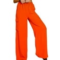 thumbnail image 2 of Women's Plus Size Spicy Orange Cargo Pants, 2 of 3