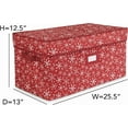 thumbnail image 2 of Covermates Keepsakes Christmas Light Storage Box - Carrying Handles, Sturdy Interior Walls - Holiday Storage, Red Snowflake, 2 of 15