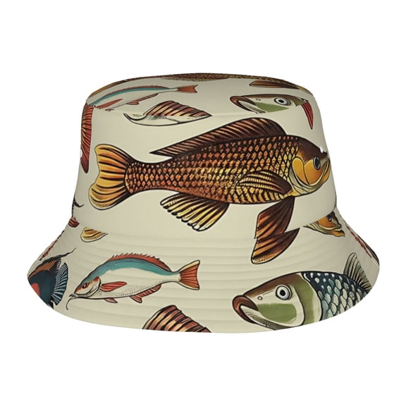 Fishing Theme Fisherman's Hat Lightweight and Breathable Sun Hat Suitable for Both Men and Women