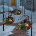 thumbnail image 3 of Artificial Christmas Hanging Basket, Hanging Baskets Artificial Plant with Lights Clusters, Mixed Decorations and White LED Lights Outdoor Decoration, Front Porch Outdoor Winter Christmas Gift, 3 of 7