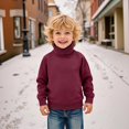 thumbnail image 4 of EnJoCho Toddler Kids Lightweight Cable Knit Sweater Turtleneck Pullover Top Warm Solid Undershirt Fall Winter Soft Baby Child Thermal Wear Layering, 4 of 6