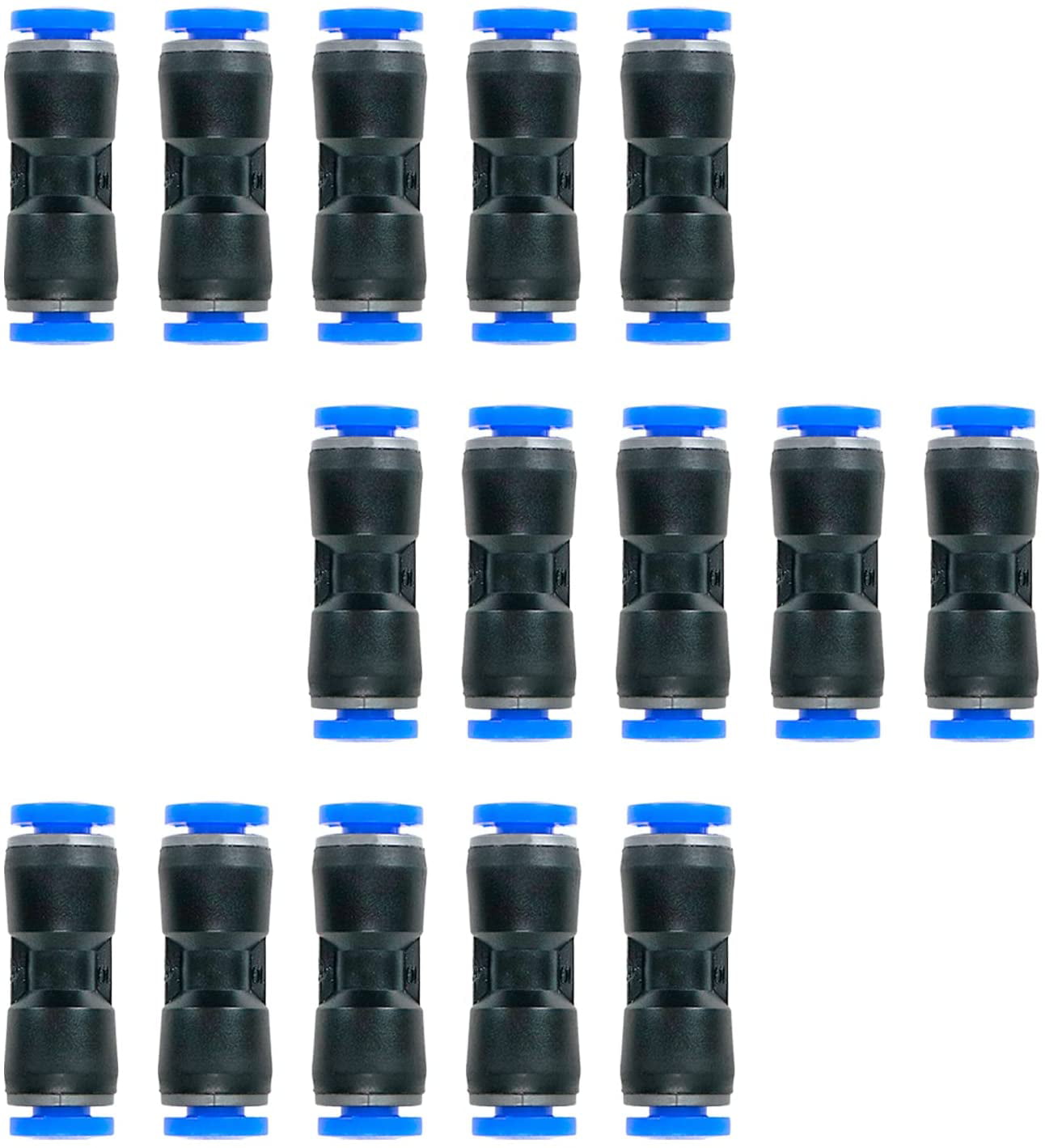 Plastic Push to Connect Fitting Tube Tee Connect 15 Pcs 1/4 Push Fittings Air 