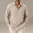 thumbnail image 2 of Axiiglly Mens Cotton Dress Shirt, Long Sleeve Collared Button Down Regular Fit Work Shirts, Comfy Business Casual Blouses with Pocket, 2 of 6