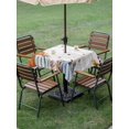 thumbnail image 3 of Outdoor Tablecloth with Umbrella Hole and Zipper, Thanksgiving Fall Square Table Cloth 60x60 Inch Waterproof Tablecloth, Blue Green Orange Pumpkin Leaf Wood Picnic Table Cover for Patio Camping, 3 of 7