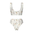 thumbnail image 6 of Rocae Retro Rabbit for Bikini Set for Women Two Piece Sexy High Swimsuits Split Crossover Bikini XX-Large, 6 of 9