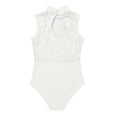 thumbnail image 5 of LiiYii Kids Girls Floral Lace Open Back Ballet Dance Leotard Sleeveless Active Skating Gymnastic Outfit Ivory XL, 5 of 7