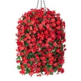 thumbnail image 1 of Cesta Colgante de Flores Artificiales Roja Resistente a UV de HyeFlora, 1 of 7
