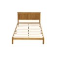 thumbnail image 4 of Full Platform Bed, Solid Wood Bed Frame with Headboard and Sturdy Legs, Modern 55 Inch Wide Slat-Supported Low Bed for Kids Adults Bedroom, No Box Spring Needed, Light Brown, 4 of 7