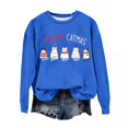 thumbnail image 2 of Christmas Cute Cat Sweatshirts for Women 2025 Long Sleeve Crewneck Funny Meowy Catmas Graphic Sweatshirt Pullover Tops, 2 of 5