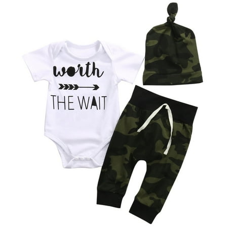 

3Pcs Baby Boy Girl Infant Romper Jumpsuit Bodysuit Clothes Babywear Outfit