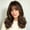 Brown with Highlights, variant on Highlights Synthetic Wig with Bangs,4x4 Realistic Scalp | Glueless,Free Parting,18 Inch Wavy Layered Hairstyle,Beginner-Friendly,Breathable & Lightweight,Natural Looking,Everyday Wear