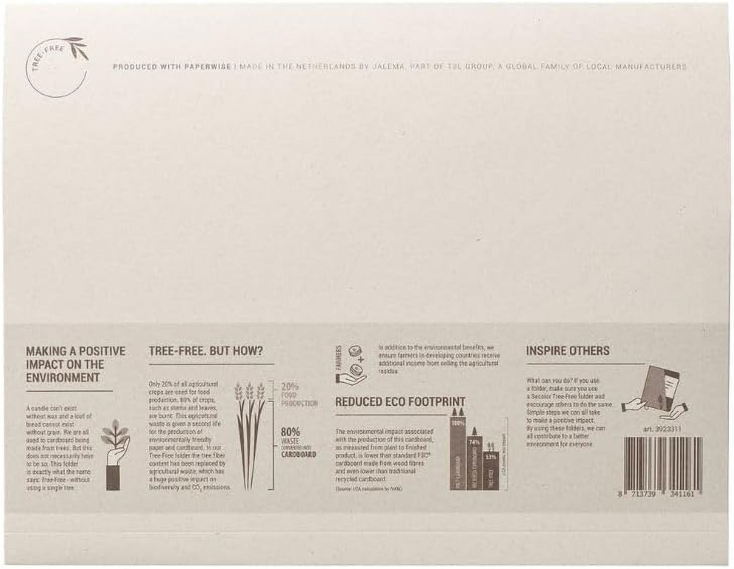 Djois by Jalema® Sustainable Tree-Free Pocket Folders, Natural Beige, 60-Sheet Capacity, 10 inches by 11-5/8 inches, 30 Each (3923311)