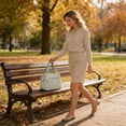 thumbnail image 4 of Bolso tote informal para mujer, ideal para el trabajo, los desplazamientos o para llevar el almuerzo | Bolso de mano ligero de tela con bolsillo frontal con cremallera, 4 of 6
