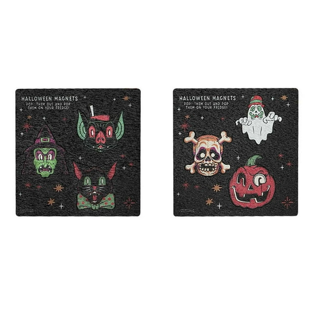 Halloween Refrigerator Witch Pumpkin Skeleton Stickers Decorative Fridge Set For Home Kitchen Party 6PCS