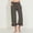 Grey, variant on FUNUONY Womens Cropped Yoga Sweatpants Wide Leg High Waisted Lounge Pajamas Pants Comfy Workout Loose Pants with Pockets Linen Solid Color Casual Elastic Waistband Ruffled Seven Quarter Pants Black L