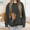 thumbnail image 1 of Chandails d'Automne Grande Taille pour Femmes Mode Décontractée Couleur Unie Poche Col Rond Manches Longues Chandail en Molleton Amusant, 1 of 7
