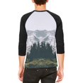 thumbnail image 2 of Hiking Mountains So The Adventure Begins Mens Raglan T Shirt White-Black X-LG, 2 of 2