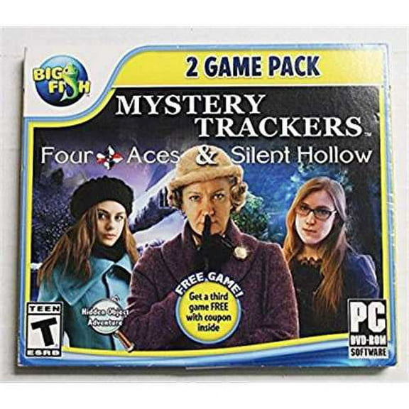 Mystery Trackers Four Aces & Silent Hollow Hidden Object (PC DVD), 2 Pack