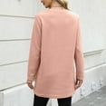 thumbnail image 2 of Jalioing Women's Casual Sweatshirt Fashion Solid Crew Neck Long Pullover with Pocket Casual Loose Winter Tops, 2 of 4