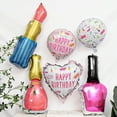 thumbnail image 5 of Hoppin Gee 6Pcs Pink Girls Makeup Theme Lipstick Aluminum Balloons, Pink Birthday Decorations, 5 of 7