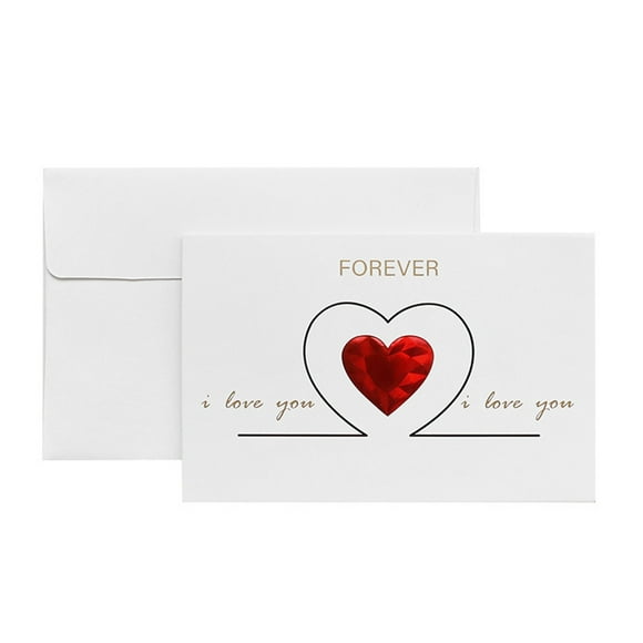 Fiogavroetic High Quality Solid Greeting Card with Envelopes Romantic Valentines Day Gift